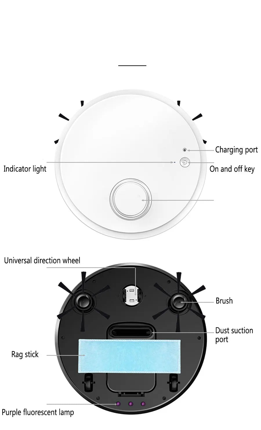 Automatic Smart Robot Vacuum Cleaner 3-in-1